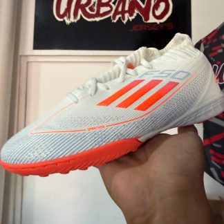 TAQUETES ADIDAS BLANCOS CON NARANJA NIÑO